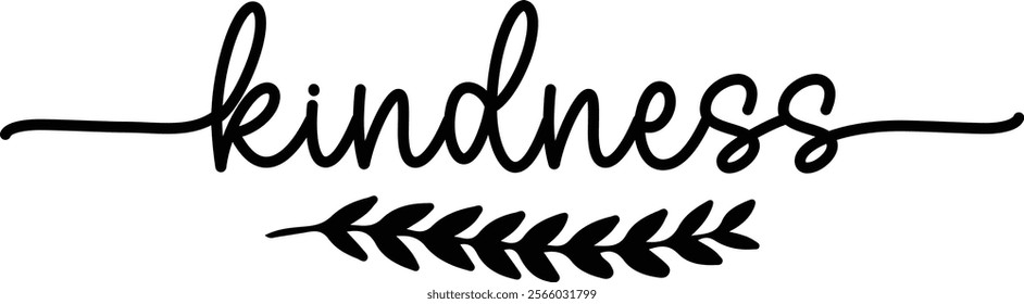 Kindness typography clip art design on plain white transparent isolated background for card, shirt, hoodie, sweatshirt, apparel, tag, mug, icon, poster or badge