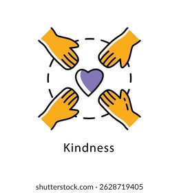 Kindness Vector Filled Outline Style Icon. Eps 10 File 