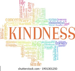 Kindness Vector Illustration Word Cloud Isolated Stock Vector (Royalty ...