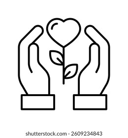 Kindness vector outline icon. EPS 10 file