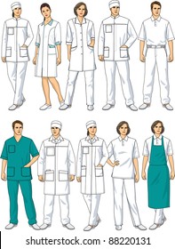 Kinds of clothes for doctors and staff nurses