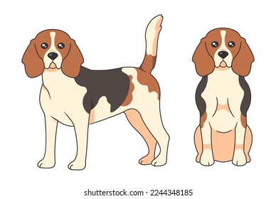Kinds of cute beagle dog, Stock Photos simple Vectors design