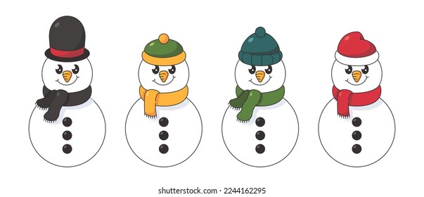 Kinds of cute snowman, Stock Photos simple Vectors design