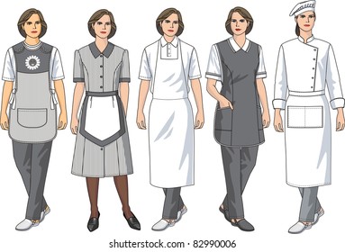 Kinds of female aprons for various female trades