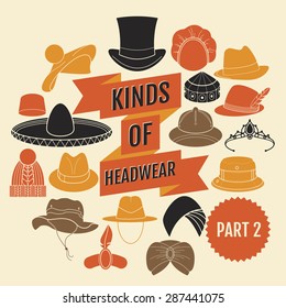 Kinds of headwear. Part 2. 