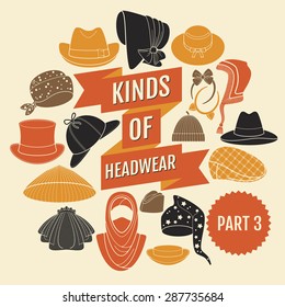 Kinds of headwear. Part 3. 