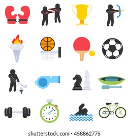 kinds of sport icons set. sports disciplines collection. Flat design
