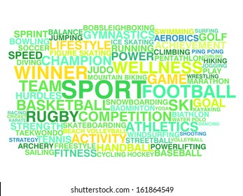 Kinds of sport. Word cloud concept