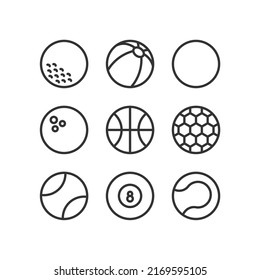 Kinds of sports Icon Set Simple Vector Design
