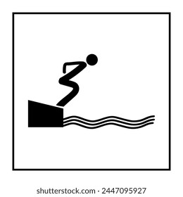 Kinds of sports. Swimming. Sports at the 2024 Summer Olympics in Paris. Monochrome template for poster. Design element. Vector illustration