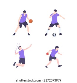 Kinds of sports variant simple vector design set