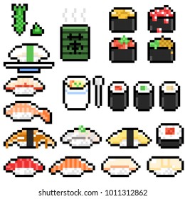 Kinds Of Sushi, Pixel Art, Collection
