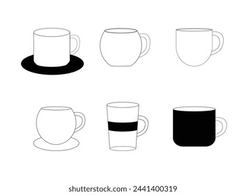 Kinds of tea and coffee cups