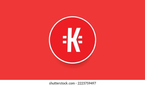 Kineko, KKO token cryptocurrency logo on isolated background with copy space. 3d vector illustration of Kineko, KKO token banner design concept.