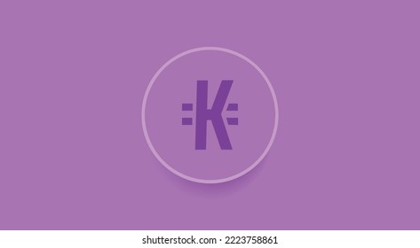 Kineko, KNK token cryptocurrency logo on isolated background with copy space. 3d vector illustration of Kineko, KNK token banner design concept.