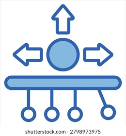 Kinematic Single Icon Blue White