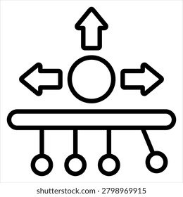 Kinematic Single Icon Outline Black