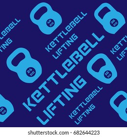 Kinesio tape horizontal seamless pattern or background. kettlebell lifting design elements, textile