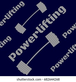 Kinesio tape horizontal seamless pattern or background. Powerlifting design elements, gym barbell label, sport
