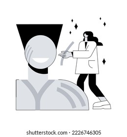 Cinesiología en la ilustración abstracta del vector conceptual. Método de cinesiología, cinesiología, tratamiento fisioterapéutico, aplicación de vendaje, metáfora abstracta de liberación de dolor muscular.