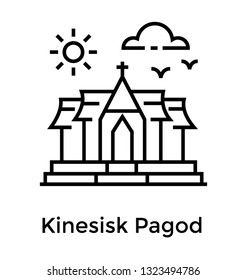 Kinesisk pagod line icon design 