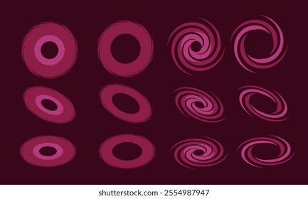 Kinetic abstract geometric vector illustration Red Colors. Swiss design aesthetic. Kinetic memphis design.