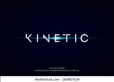 kinetic, an Abstract technology futuristic alphabet font. digital space typography vector illustration design