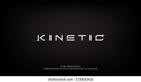 Kinetic, an Abstract technology science alphabet font. digital space typography vector illustration design