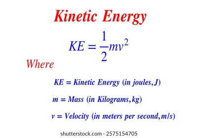 kinetic Energy Equation physics formulas school educational projects 