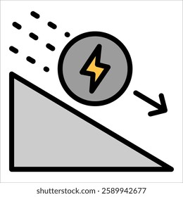Kinetic Energy Icon Element For Design