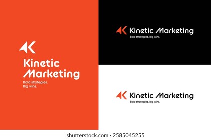 Kinetic Marketing is a dynamic, modern brand identity symbolizing motion, growth, and impact. Perfect for business, digital marketing, branding, and creative agency designs. Ideal for logos, ads