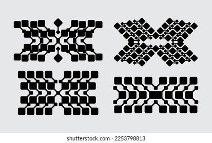 Kinetisches Rechteck, Vektorgrafik-Logo-Bundle-Symbol-Symbol-Mustertechnologie Biotechnologie-Bearbeitbar