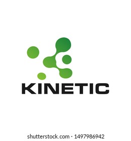 KINETIC text logo shape concept