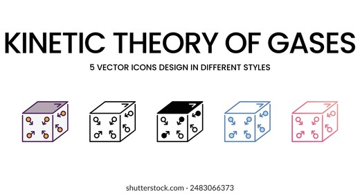 Kinetic theory of Gases Icons different style vector stock illustration