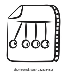 Kinetics-Datei-Vektorgrafik im modernen Doodline-Stil, Momentaufnahme 