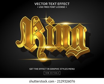 King 3D Editable Text Effect Template