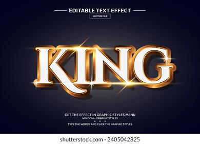 King 3D editable text effect template