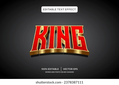 king 3D text effect template