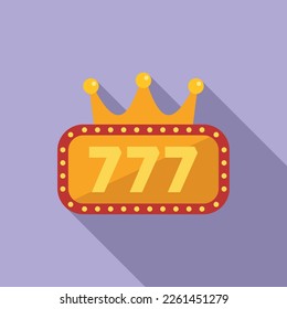 King 777 icon flat vector. Spin game. Casino lucky