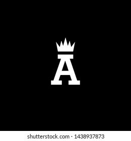 a king abstract logo design template vector in isolated black background