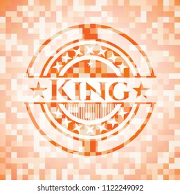 King abstract orange mosaic emblem