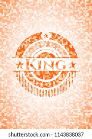 King abstract orange mosaic emblem