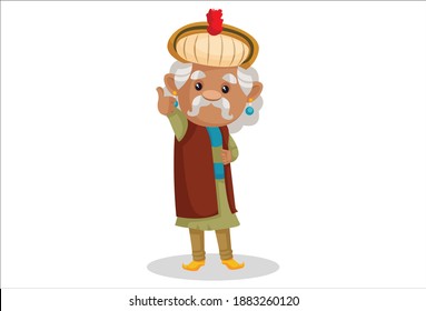 King Akbar is showing thumbs up. Vector graphic illustration. Individually on a white background.