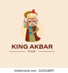 Plantilla de logotipo de mascota vector King akbar.