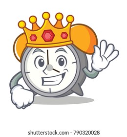 King alarm clock mascot cartoon