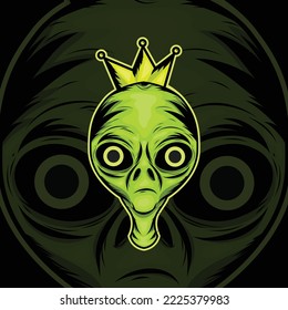 king alien mascot logo design