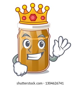 King almond butter isolated in the mascot