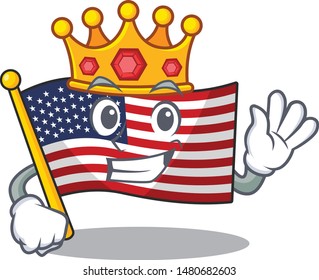 King american flag folded above character tables