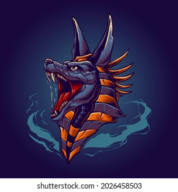 the king anubis illustration vector