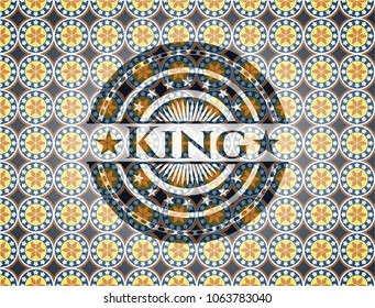 King arabesque badge. arabKing arabesque style emblem. arabic decoration.ic decoration.